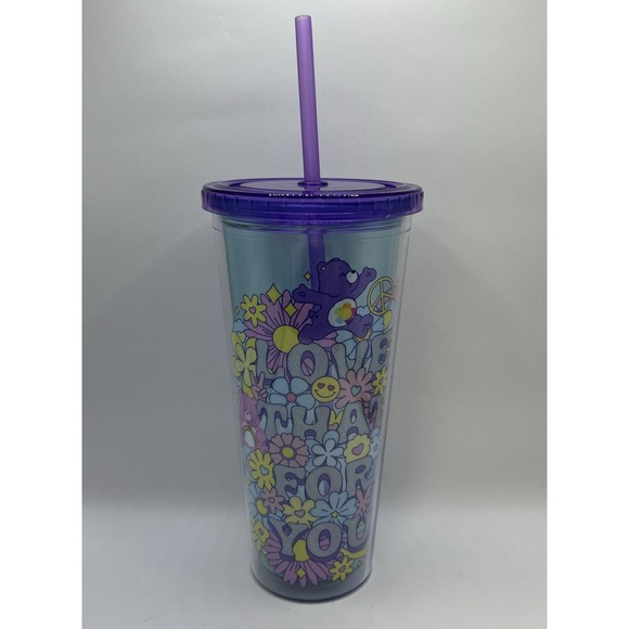 Care Bears Other - Care‎ Bears 24oz Cup Peace Love Groovy Vibes Retro Tumbler "Love That For You"